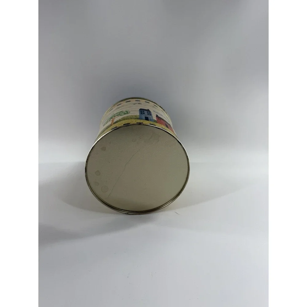 Vintage 90's Cottagecore Nesting Tin Canisters Floral Pattern Country House Blue